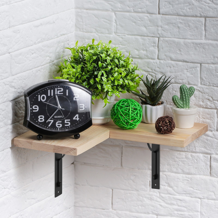 Полка настенная "Эко", угловая, деревянная, 250 х 250 х 150 мм