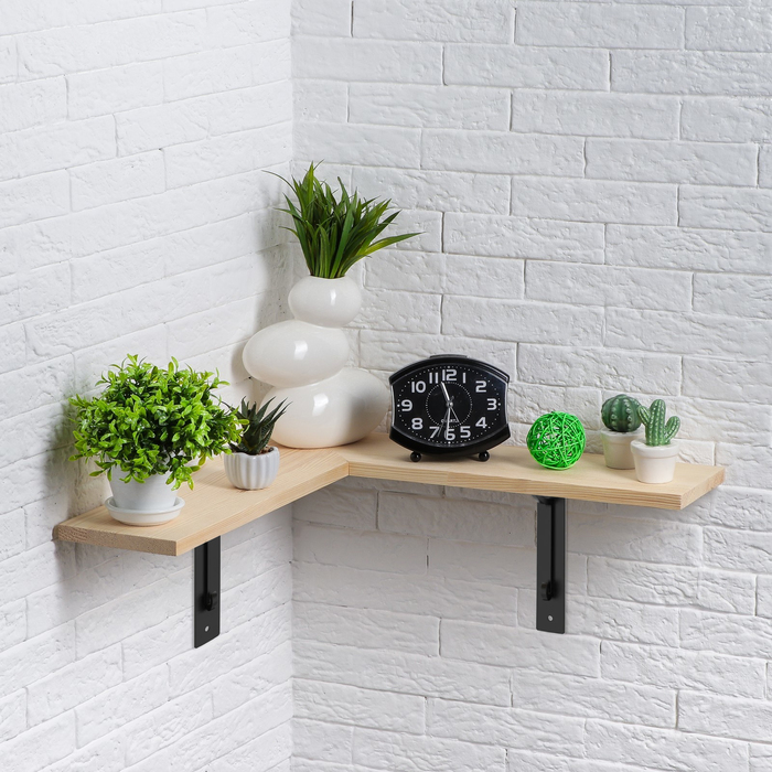 Полка настенная "Эко", угловая, деревянная, 500 х 500 х 150 мм