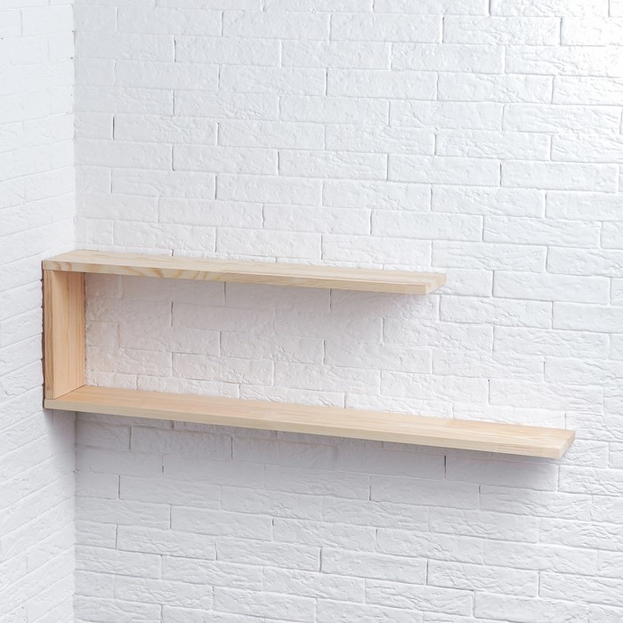 Полка настенная "Эко", двухуровневая, деревянная, 1000 х 150 х 18 мм