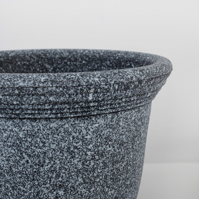 Кашпо "Гранит" 18х18х14 см, Цвет серый