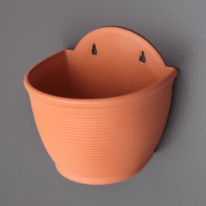 Кашпо настенное "Гортензия" 14х11,5х13,5 см, Цвет терракот