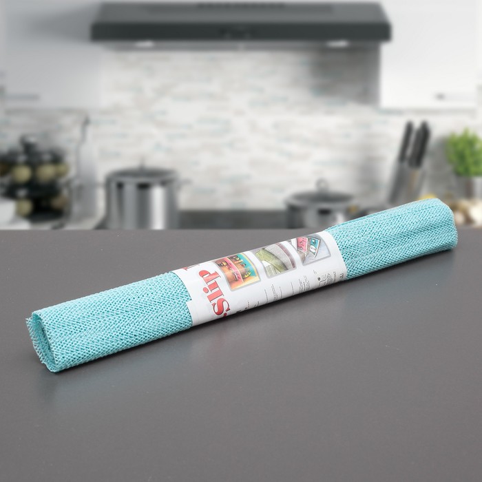 Коврик противоскользящий "Комфорт" 45х100 см, цвет голубой