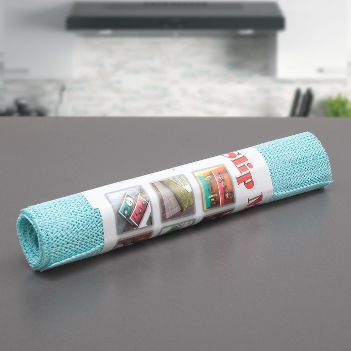 Коврик противоскользящий "Комфорт" 30х150 см, цвет голубой