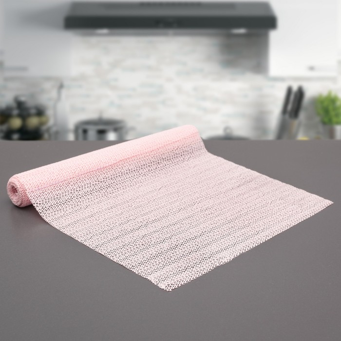Коврик противоскользящий "Комфорт" 30х150 см, цвет розовый