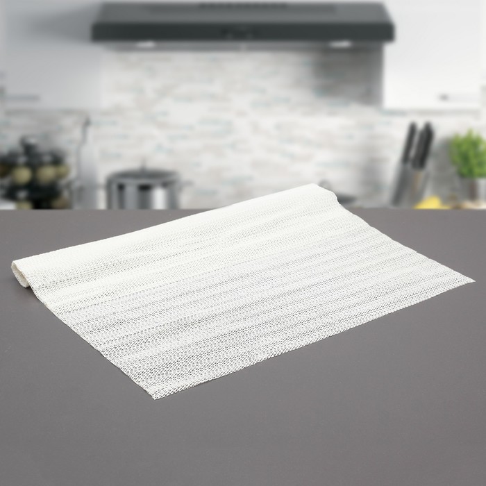 Коврик противоскользящий "Комфорт" 45х100 см, цвет белый