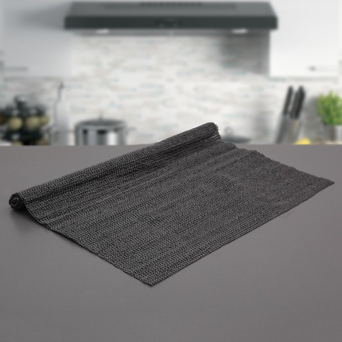 Коврик противоскользящий "Комфорт" 45х100 см, цвет чёрный