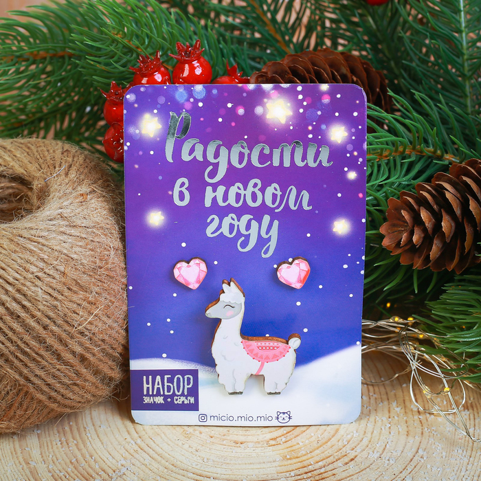 Набор "Радости", значок, серёжки