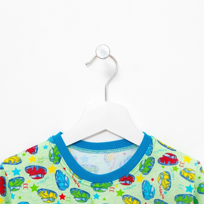 Пижама для мальчика "Машины и Звёзды", цвет зелёный МИКС, рост 98 см