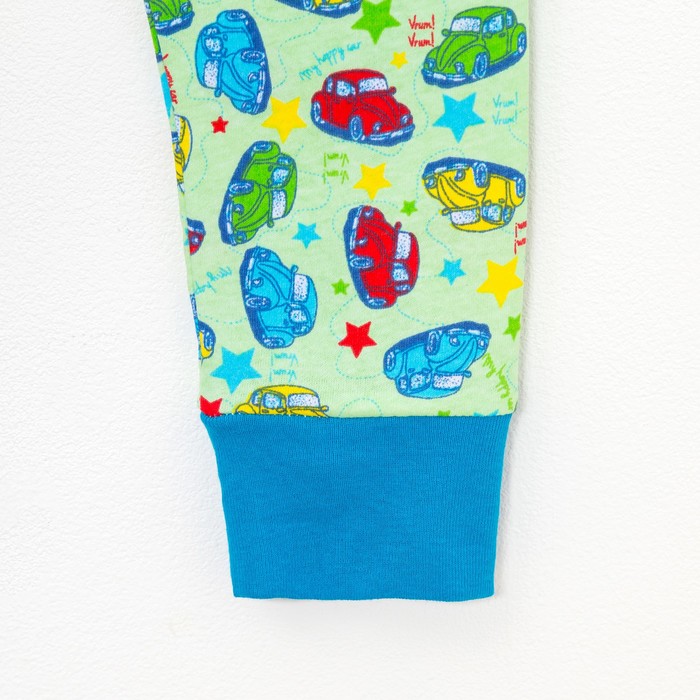 Пижама для мальчика "Машины и Звёзды", цвет зелёный МИКС, рост 98 см