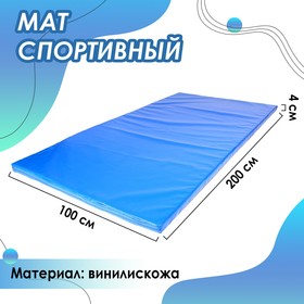 Мат 200 х 100 х 4 см, армированный ПВХ 630-650 г/м², изолон НПЭ, цвет синий
