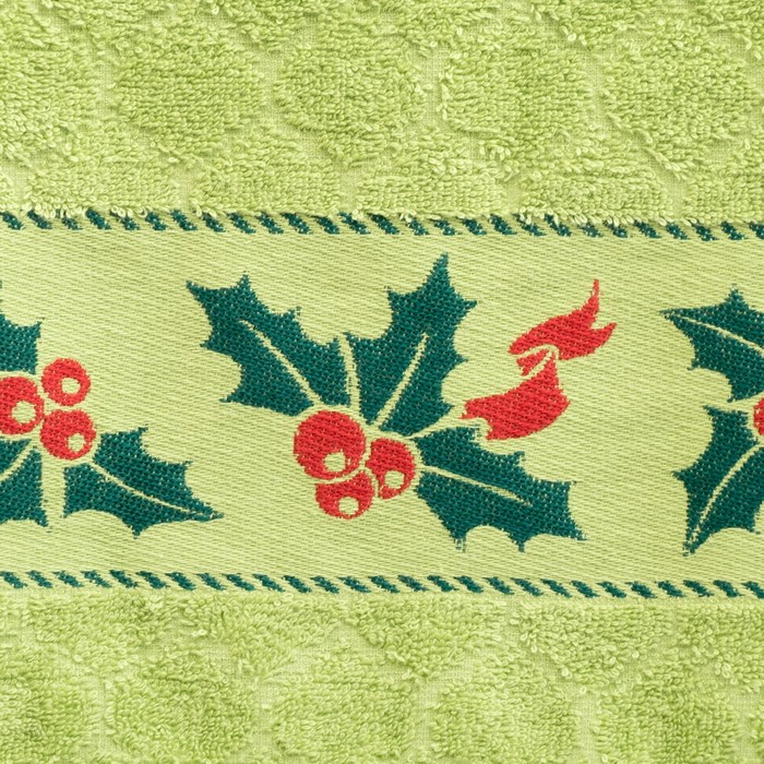 Полотенце махровое "Остролист" 50х90 см,400 г/м2,зелёный, 100% хлопок