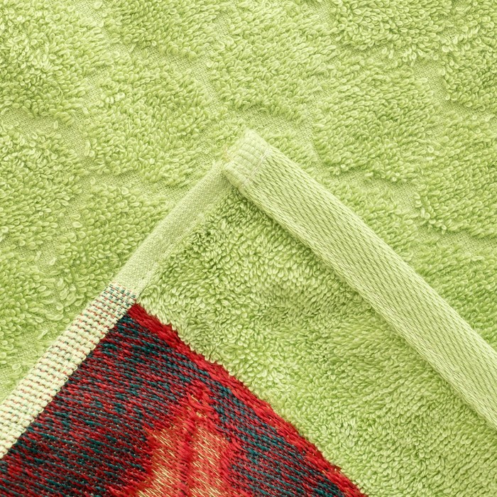 Полотенце махровое "Остролист" 50х90 см,400 г/м2,зелёный, 100% хлопок