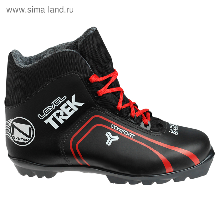фото Ботинки лыжные trek level 2 nnn ик, цвет чёрный, лого красный, размер 43