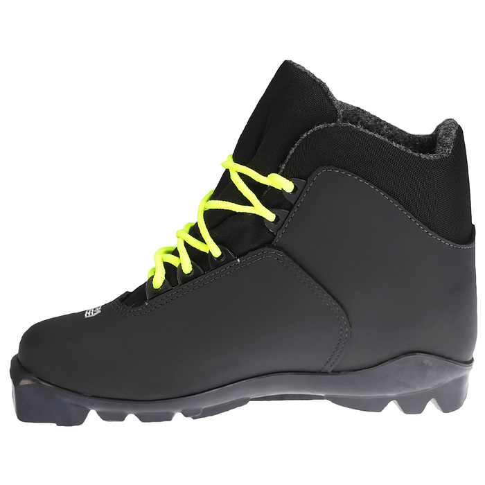 Ботинки лыжные TREK Level 1 SNS, цвет чёрный, лого лайм неон, размер 43
