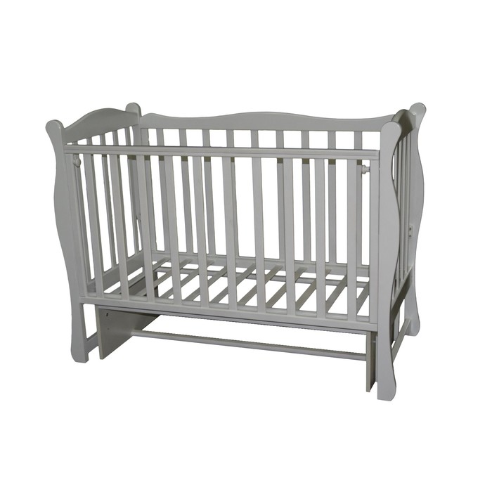 Кровать детская "Любаша 6/6" маятник поперечный, белая