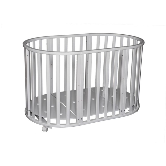 Кроватка-трансформер "Любаша 4/4" 6 в 1, круглая/овальная, белая