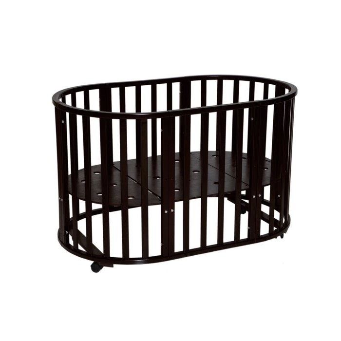 Кроватка-трансформер "Любаша 4/4" 6 в 1, круглая/овальная,  шоколад