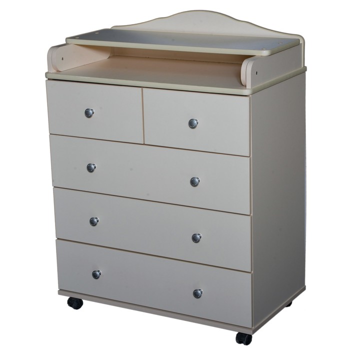 Комод пеленальный "Любаша №1" ЛДСП 800/5, слоновая кость