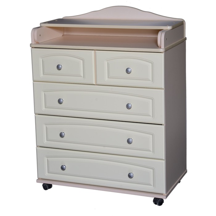 Комод пеленальный "Любаша №2" МДФ 800/5, слоновая кость