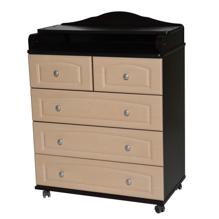 Комод пеленальный №6 МДФ 800/5, венге-клен