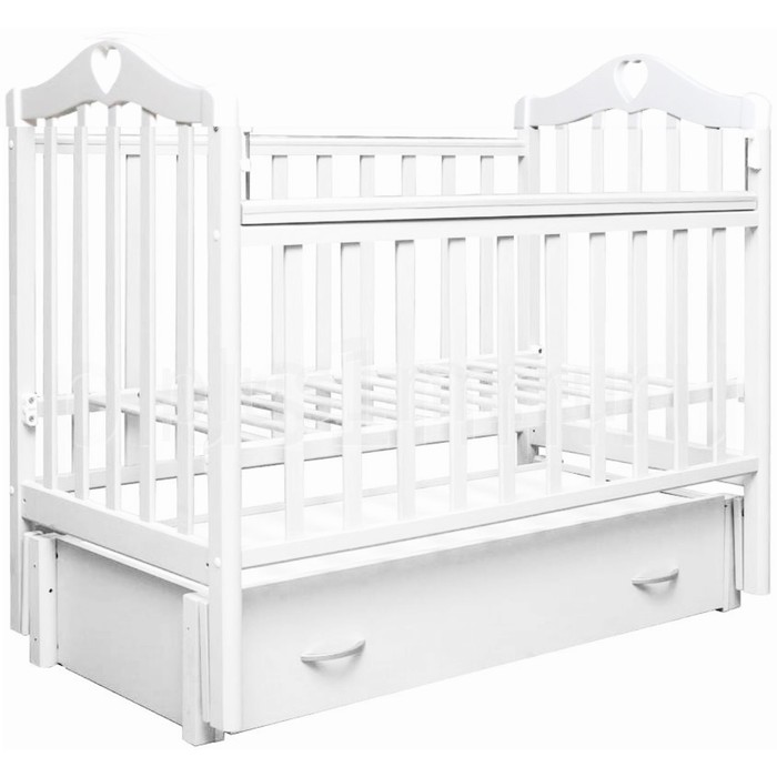 Кровать детская "Каролина №6", маятник продольный, белая