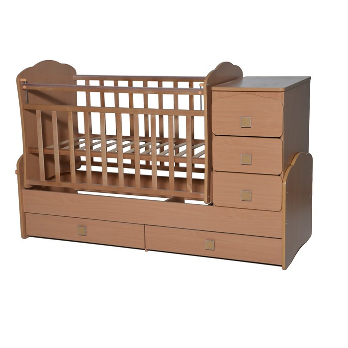 Кровать-трансформер "Ульяна №1", маятник поперечный, бук