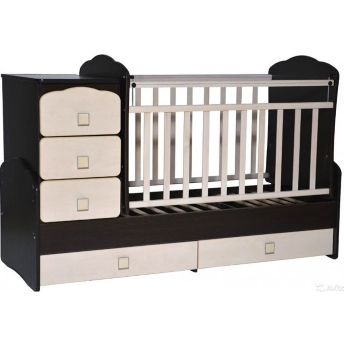 Кровать-трансформер "Ульяна №1", маятник поперечный, венге-клен