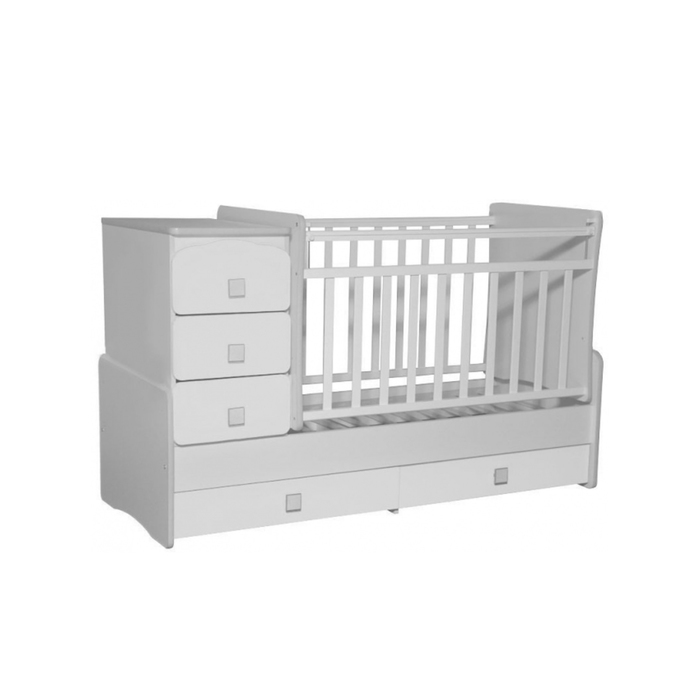 Кровать-трансформер "Ульяна №2", маятник поперечный, белая