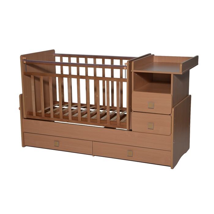 Кровать-трансформер "Ульяна №4", маятник поперечный, бук