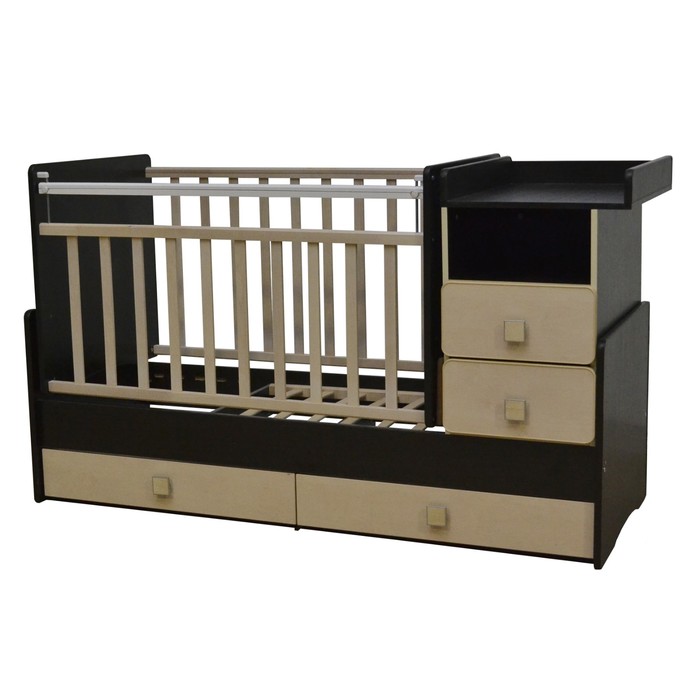 Кровать-трансформер "Ульяна №4", маятник поперечный, венге-клен