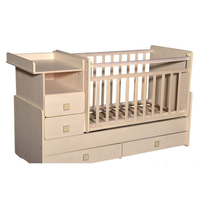 Кровать-трансформер "Ульяна №4", маятник поперечный, слоновая кость