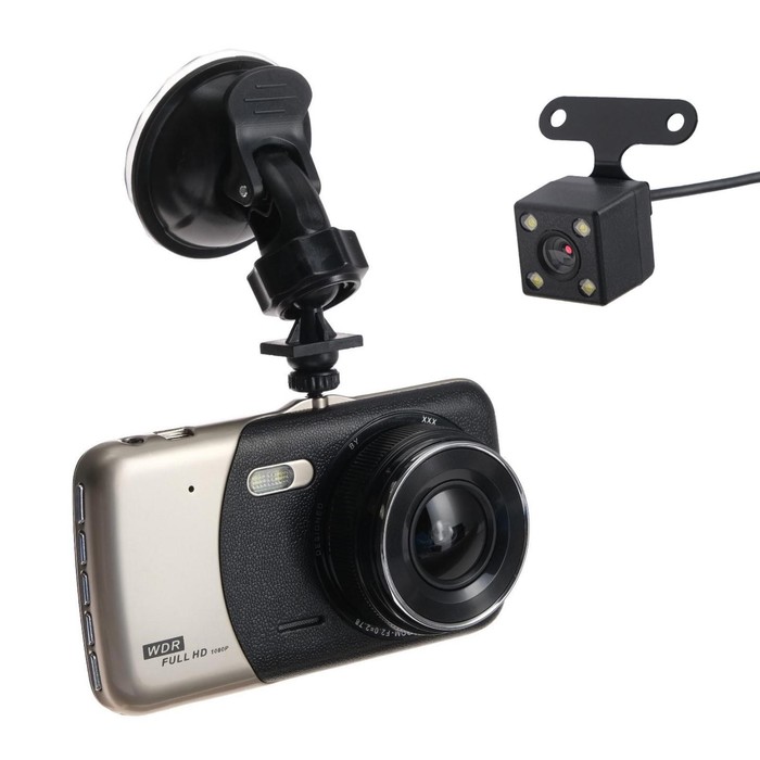 фото Видеорегистратор cartage, 2 камеры, hd 1080p, tft 4.0, обзор 160°