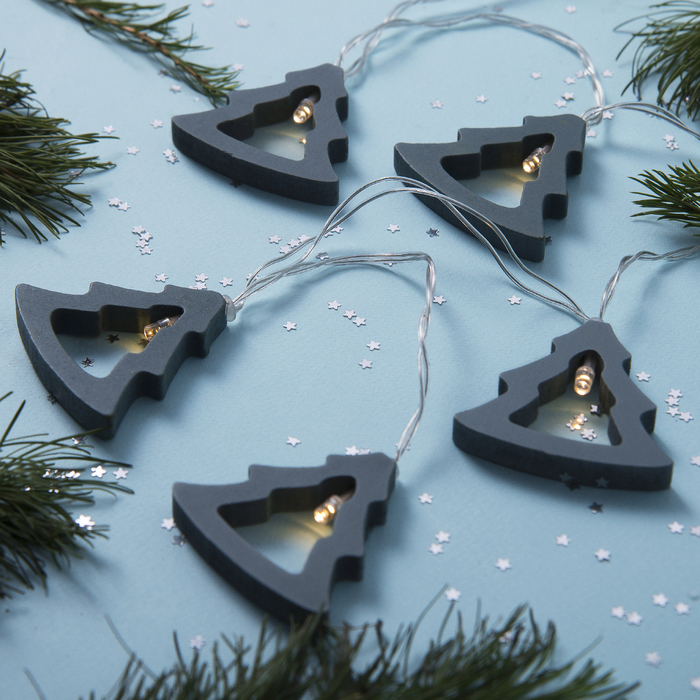 НИТЬ, 1.5 м, с насадк.  "Ёлка синяя", Н.С., LED-10-3V, 2*АА (не в компл), фиксинг, Т/БЕЛЫЙ