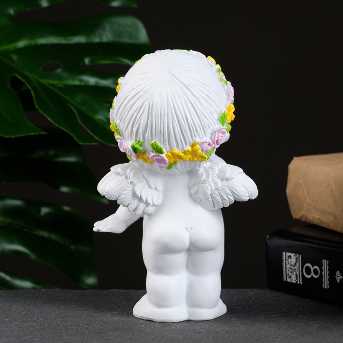 Фигура "Ангел пальчик во рту" белый 10х9х15см