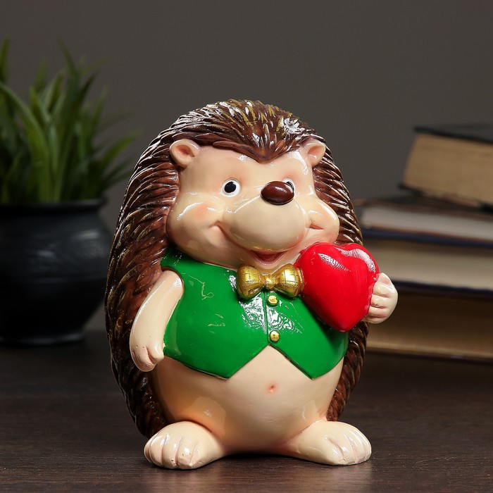 Копилка "Ежик с сердечком" 9х8х18см