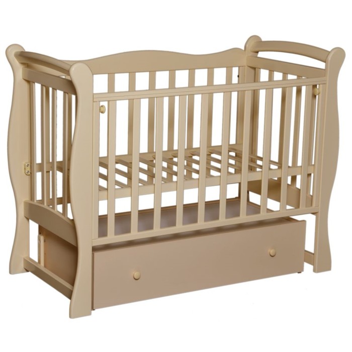 Кровать детская "Любаша 5" маятник поперечный, слоновая кость