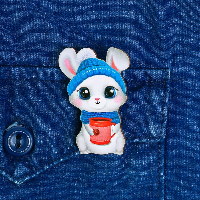 Набор украшений в шаре "Зайчик", серёжки, значок, 7 см