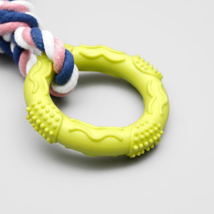 Игрушка жевательная с канатом "Кусочек солнца", 8 см, микс цветов