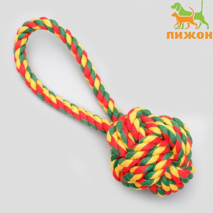 фото Игрушка канатная "мяч с петлей", до 65 гр, микс цветов пижон