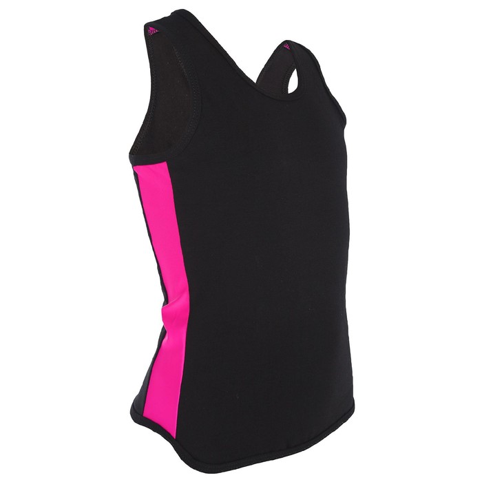 Майка-борцовка с лампасами, размер 32, цвет чёрный-фуксия