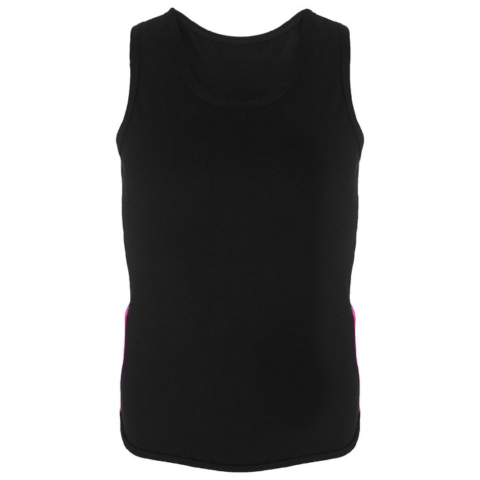 Майка-борцовка с лампасами, размер 32, цвет чёрный-фуксия