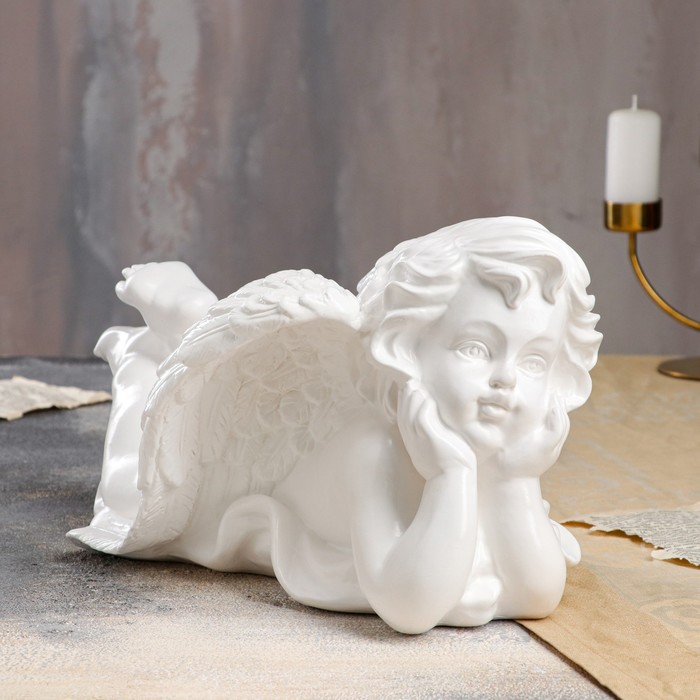 Статуэтка "Ангел лежащий" большой, белый