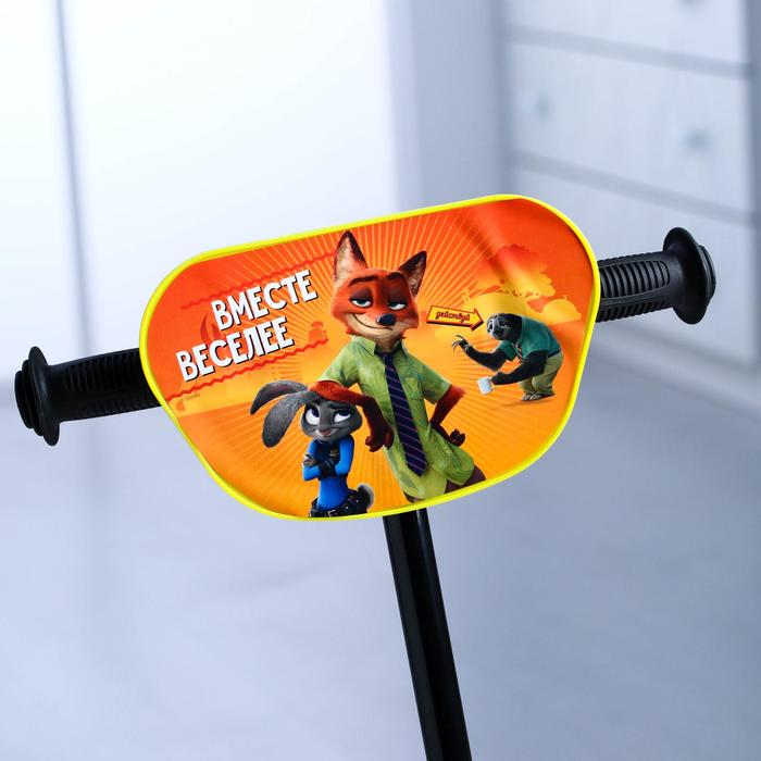 УЦЕНКА Самокат "Зверополис" 2017 музыка, свет, три колеса PVC d=130/110 мм