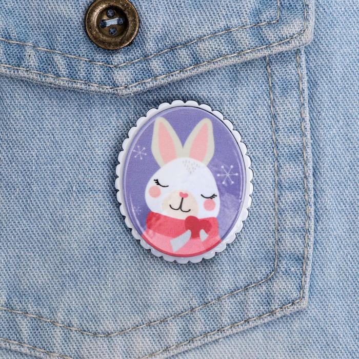 Значок акриловый в тубусе "Зайка"