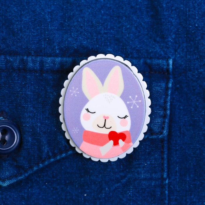 Значок акриловый в тубусе "Зайка"