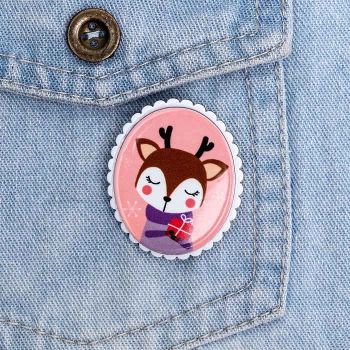 Значок акриловый в тубусе "Оленёнок"