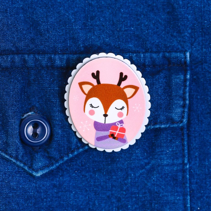 Значок акриловый в тубусе "Оленёнок"