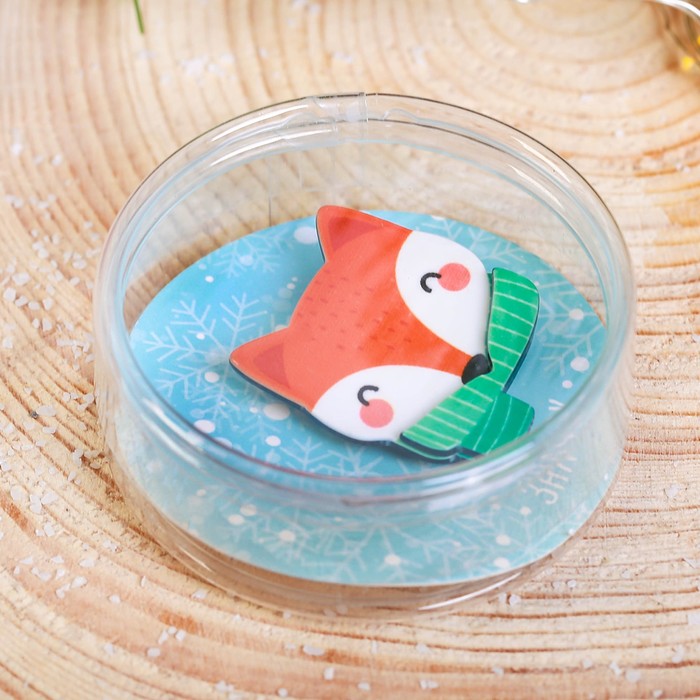 Значок акриловый в тубусе "Лиса"