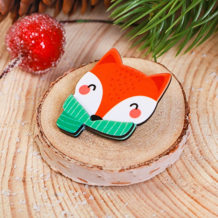 Значок акриловый в тубусе "Лиса"