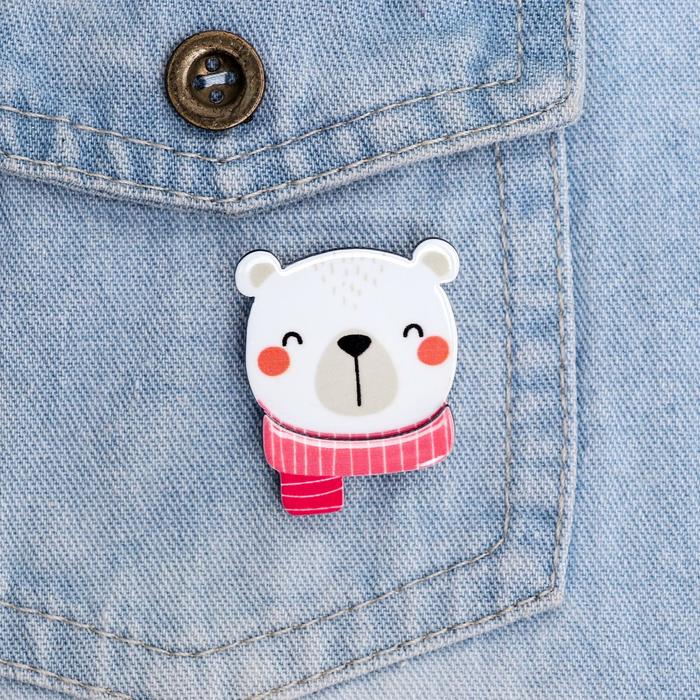 Значок акриловый в тубусе "Медведь"